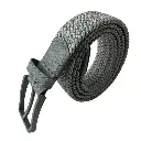 Low Key Gray Woven 3.5cm Minimalist Belt Metal Buckle Canvas Elastic Fabric Belt