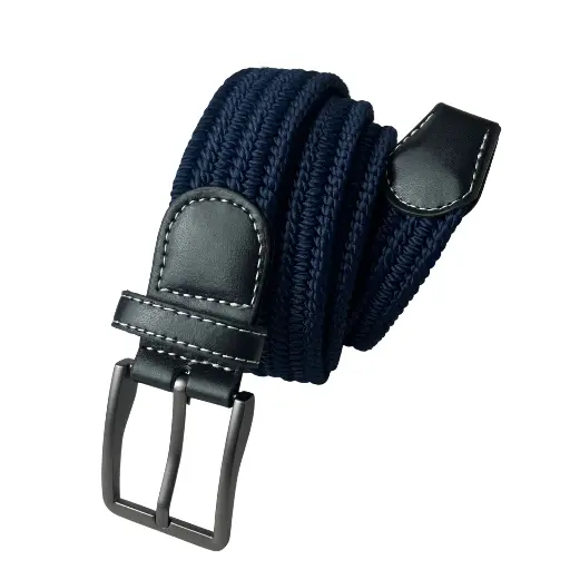 Elastic Braided Belt Zinc Alloy Pin Buckle Men and Women's No Holes Canvas Belt 
